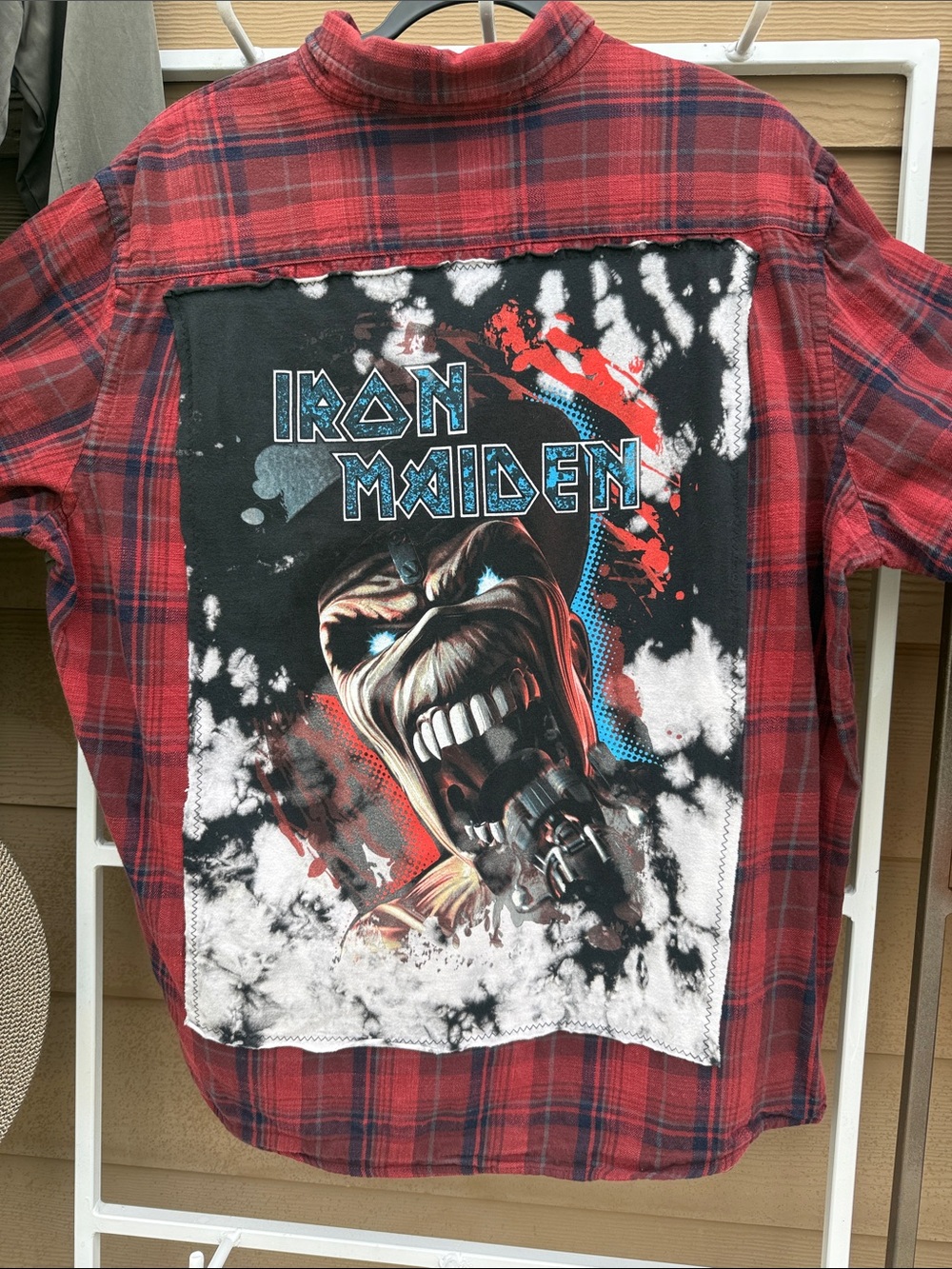 Vintage Concert "Iron Madien" tee custom creation@blingqueendee Men's XL flannel